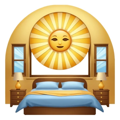 Aesthetic sun rays from window in bedroom sticker