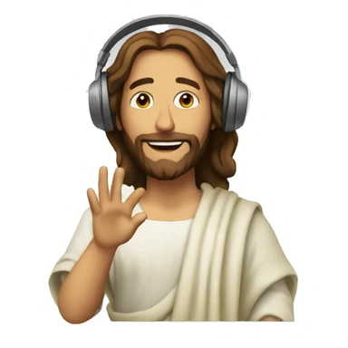 Jesus listening to music animated sticker