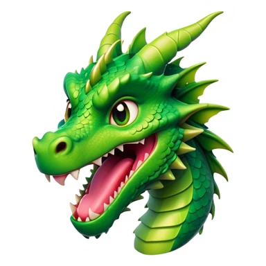 Cinematic Comical Dragon Portrait Emoji, Head tilted dramatically with an exaggeratedly amused expression, featuring a striking, glossy scaled body with bold, angular details and wide, expressive eyes brimming with playful disbelief; rendered with vibrant, lifelike textures and natural shadows, high shine, dramatic yet playful, styled with an air of cheeky mythical mischief, soft glowing outline, capturing the essence of a spirited and over‐the‐top dragon that looks ready to breathe fire into viral fame! sticker