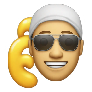 Happy-man-face-rapper-costume sticker