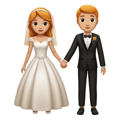 Bride and groom with sunset sticker