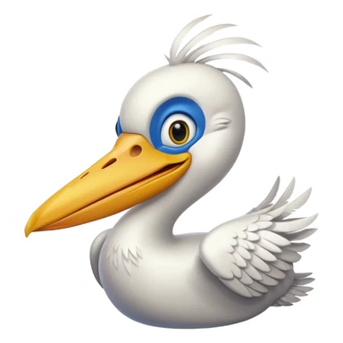 Create a really simple cartoon pelican emoji that i can copy and paste into text sticker