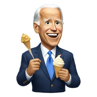 Joe Biden eating ice cream sticker