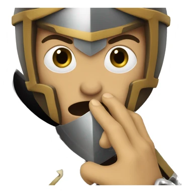 knight holding finger over mouth shh people  sticker