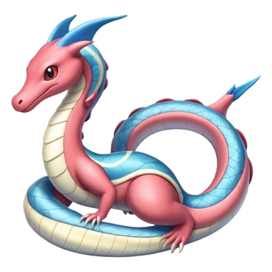 Milotic-Seviper-Dragonair-Dratini-hybrid, full body, two legs, two hands sticker