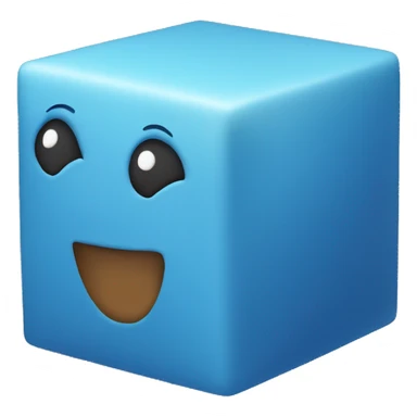 A blue cube with face sticker