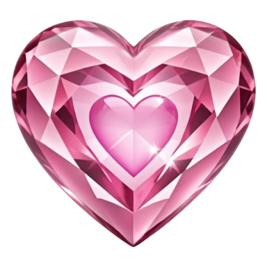 crystal clear diamond heart with one mini pink heart inside of it  sticker