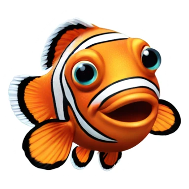 clown fish with bubbles  sticker