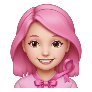 pink christmas girl with ribbon sticker