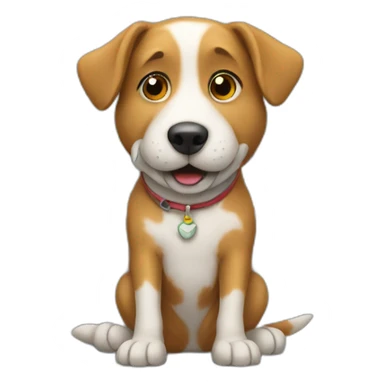 Dog sitting in a classroom sticker