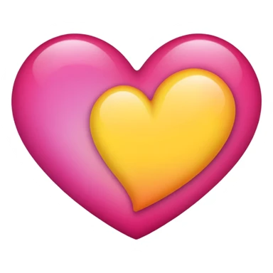 Dark pink to yellow double gradient heart sticker