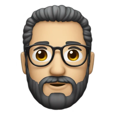 Hombre gordo con canas barba cana y lentes azules redondos sticker