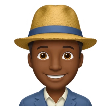 Visage homme créole réunionnais avec chapeau sticker