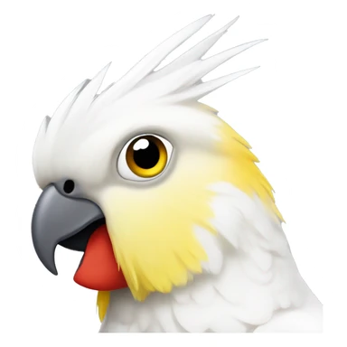 white, yellow, grey cockatiel with red cheeks sticker