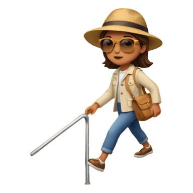 small figure walking up stairs toward the sun sticker