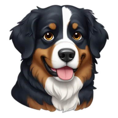 bernese mountaind dog with Norwegian flag sticker