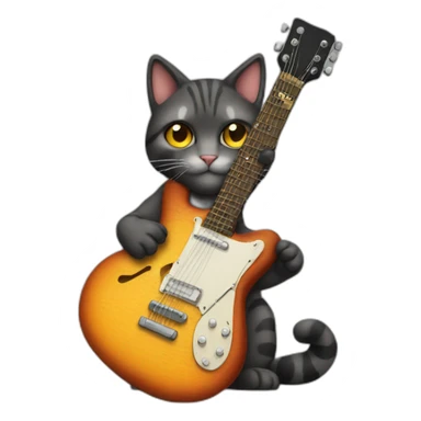 Cat with guitare  sticker