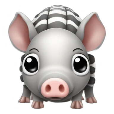 Gray and white pig armadillo cow centipede insect sticker
