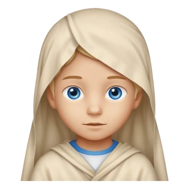blue eyed desert child with creme cloth sticker