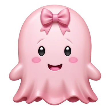 SPAM MEAT kawaii ghost EMOJI with bow sticker