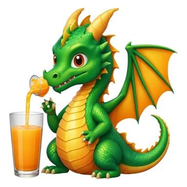 Dragon sipping a juice drink sticker