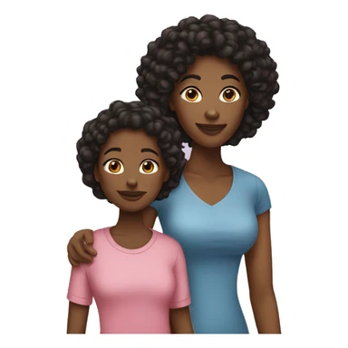 Black mother and teen daughter sticker