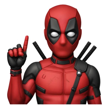 Deadpool with middle finger sticker