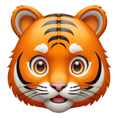 surprised shocked tiger face with wide eyes for Twitch emote sticker