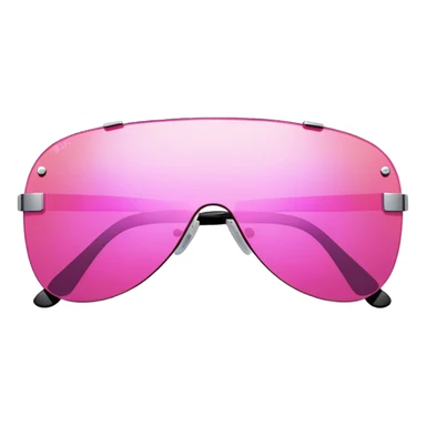 pink mirrored shield sunglasses, Y2K cyber style, frameless design sticker