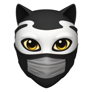 black ninja cat with mask sticker