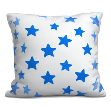 White pillow with blue stars all over it sticker