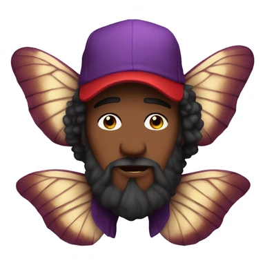 Daddy valentin purple big moth big red hat sticker