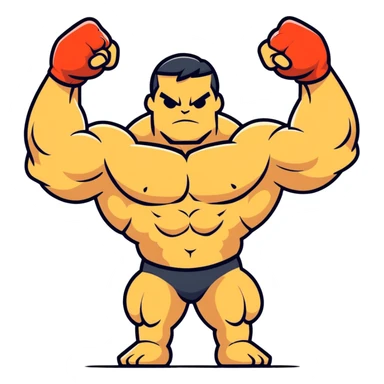 powerful strong limbs flexing, bodybuilder pose sticker