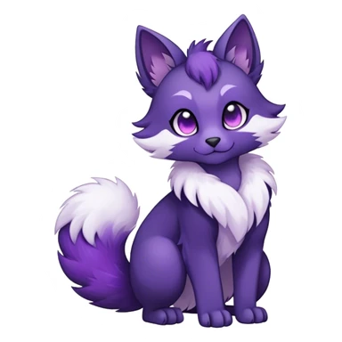 Kawaii dark fantasy ethereal anthro fursona Fakemon with tufted tail  sticker