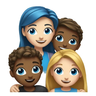 happy moment with friends, the girl with blue eyes  sticker