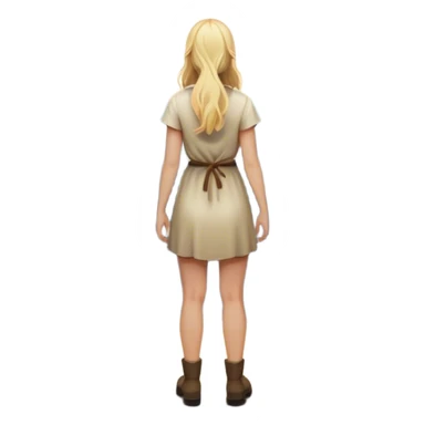 the back of a blonde woman stands at a mountain crossroads, her back turned as she contemplates two trails—one illuminated, symbolizing response, and one shrouded in darkness, representing reaction. with hands on chest sticker
