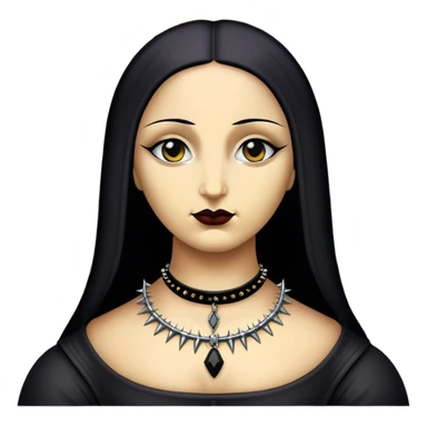 Goth mona lisa with spike choker  sticker
