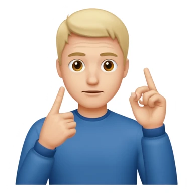 
a man making a negative gesture with his hand sticker