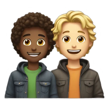 Two best friends hanging out both boys sticker