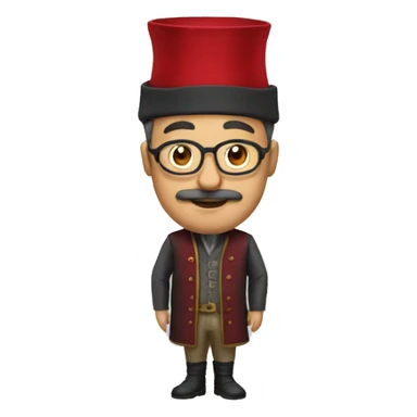 ottoman scientist with red fez sticker