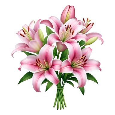 pink lily flower bouquet  sticker