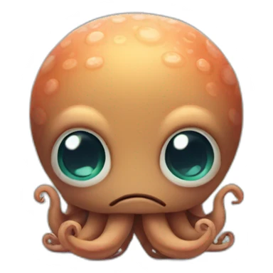 cute kraken cute face meditate sticker