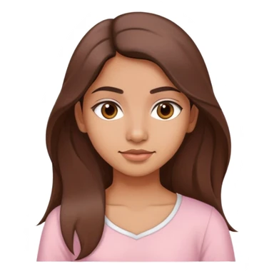 a north-east indian girl with long brown hair wearing a soft pink top sticker