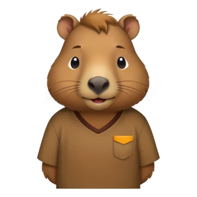 Capybara wearing a a ava shirt  sticker