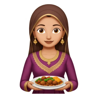 make an indian mom holding a plate of dinner wearing a salwar kameez  sticker
