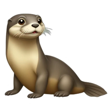 Une loutre au-dessus d'une tortue sticker