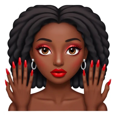 Baddie with nails and big lips and eyelashes  sticker