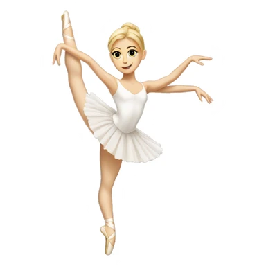A white ballerina with blonde hair on point doing an arabesque  sticker