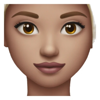 make that an emoji like this “🧑🏽” but put a kiss mark on its cheek sticker