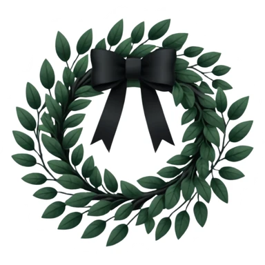 black funeral wreath; no light colors. sticker